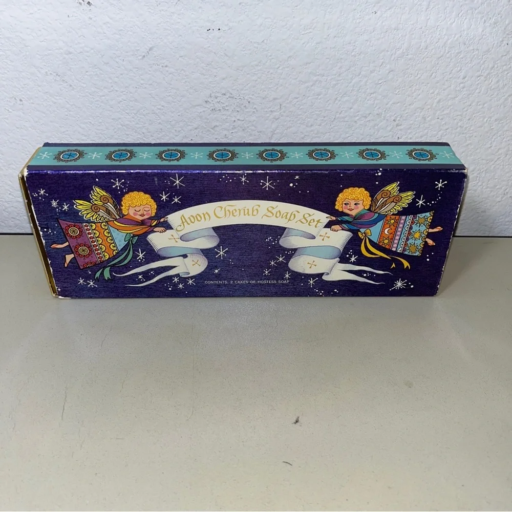 Vintage Avon Cherub Hostess Soap Set of 2 Angels Angelic Babies In Original Box